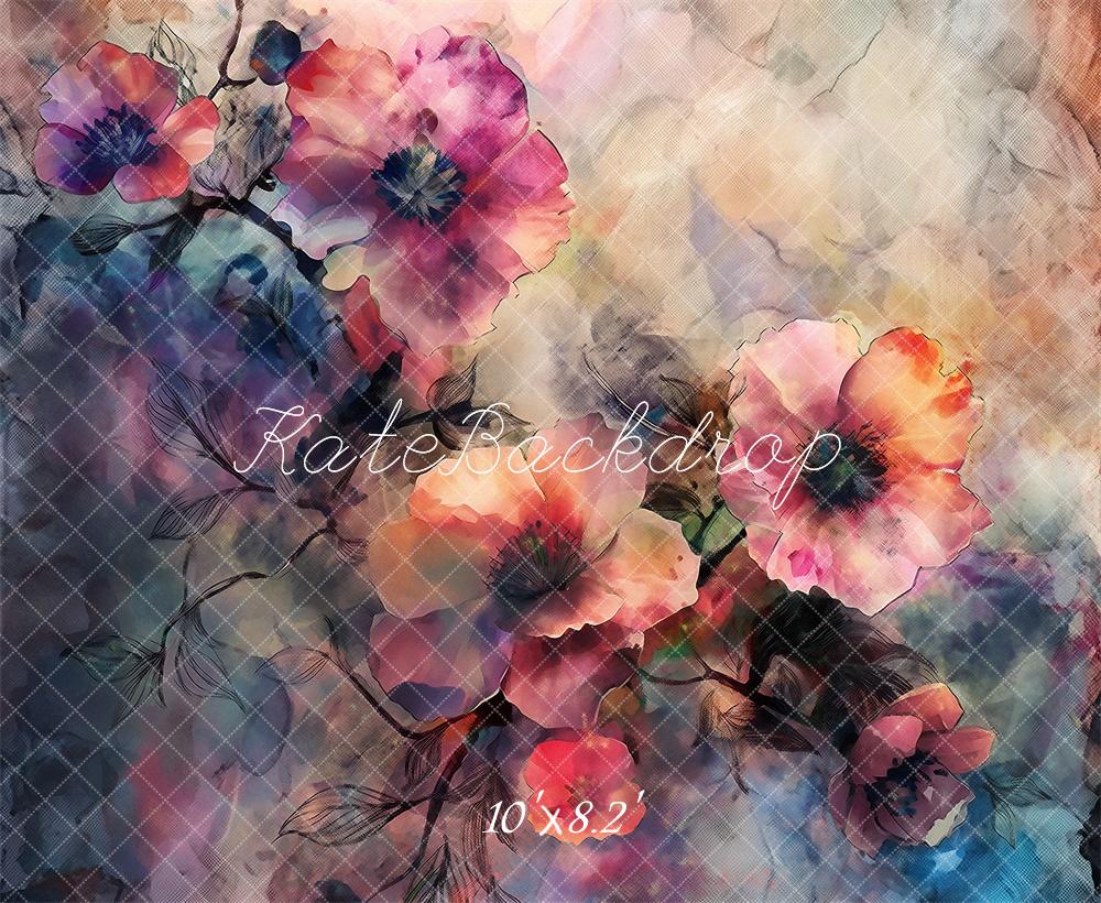 Kate Fleurs Beaux-arts Portrait Classique Toile de fond conçue par Kerry Anderson - Kate Backdrop FR