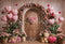 Kate Saint Valentin Arche Fleurs Rose Ballons Toile de fond conçue par Emetselch - Kate Backdrop FR