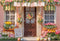 Kate Pâques Boutique Fleurs Oeufs Toile de fond conçue par Emetselch - Kate Backdrop FR