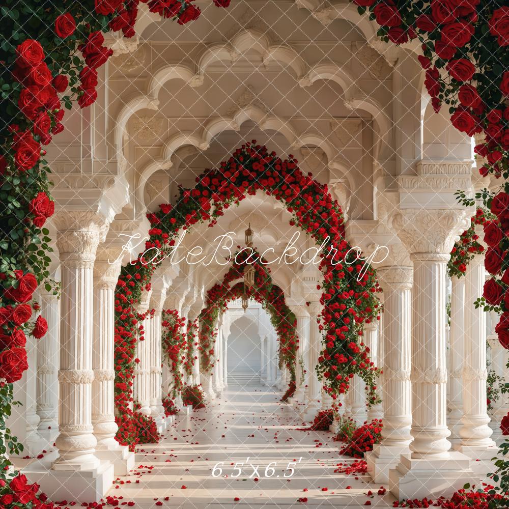 PROMO Kate Saint Valentin Roses Arche Rétro Couloir Mariage Toile de fond conçue par Emetselch - Kate Backdrop FR
