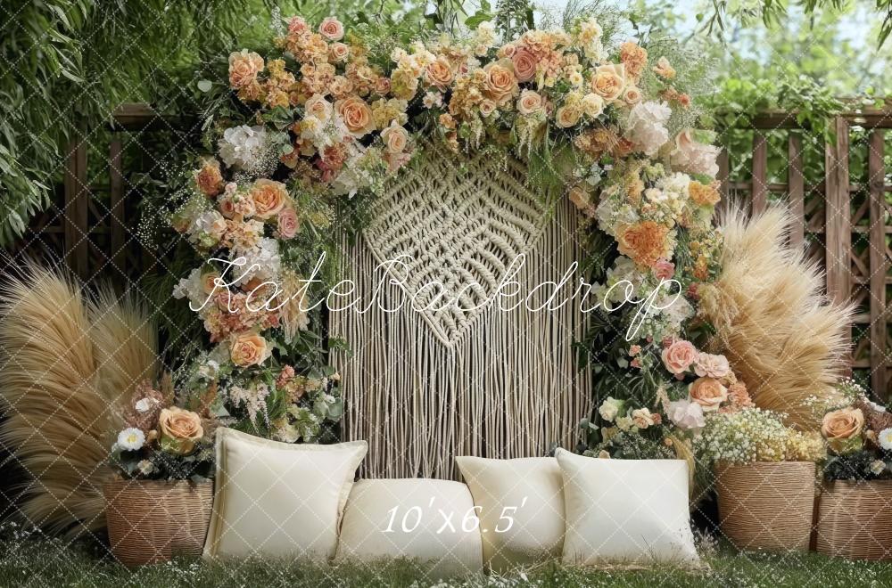 Kate Bohème Oreillers Arche de Fleurs Toile de fond conçue par Mini MakeBelieve - Kate Backdrop FR