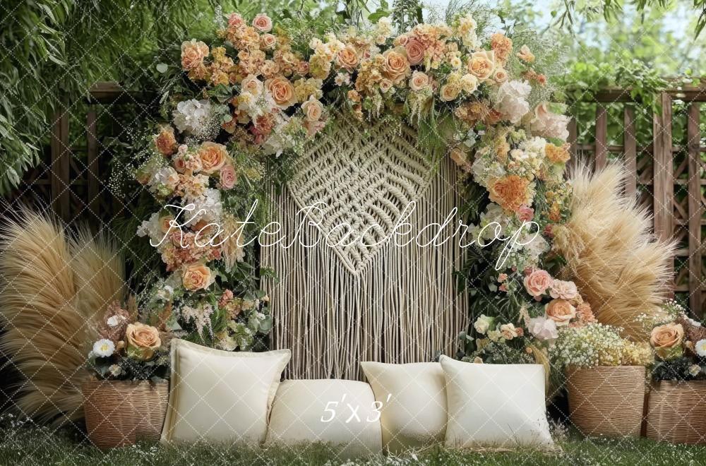 Kate Bohème Oreillers Arche de Fleurs Toile de fond conçue par Mini MakeBelieve - Kate Backdrop FR