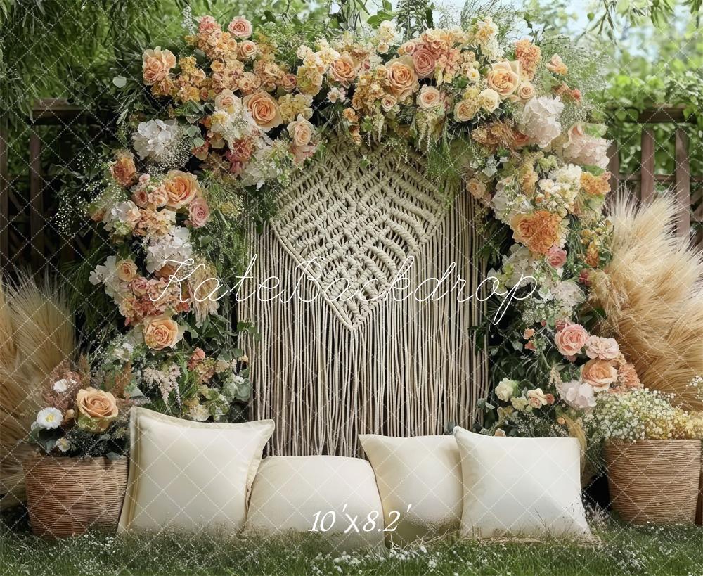 Kate Bohème Oreillers Arche de Fleurs Toile de fond conçue par Mini MakeBelieve - Kate Backdrop FR
