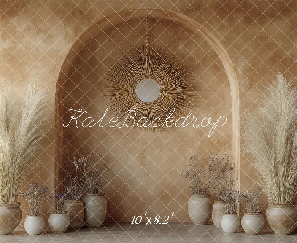 Kate Bohème Miroir Arche Beige Vases Toile de fond conçue par Mini MakeBelieve - Kate Backdrop FR