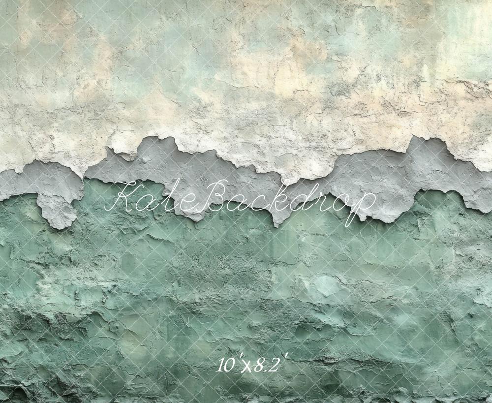 Kate Texture Abstraite Vintage Mur Vert Toile de fond conçue par Mini MakeBelieve - Kate Backdrop FR