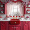 Kate Saint Valentin Cuisine Rouge Roses Toile de fond conçue par Mini MakeBelieve - Kate Backdrop FR