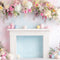 Kate Pâques Cheminée Fleurs Pastel Toile de fond conçue par Patty Robert - Kate Backdrop FR