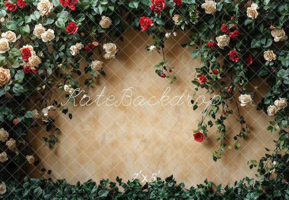 Kate Saint Valentin Arche de Roses Mur Portrait Toile de fond conçue par Patty Robert - Kate Backdrop FR