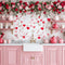 PROMO Kate Saint Valentin Cuisine Fleurs Rose Toile de fond conçue par Patty Robert - Kate Backdrop FR