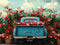 Kate Saint Valentin Camion Vintage Fleurs Toile de fond conçue par Patty Robert - Kate Backdrop FR