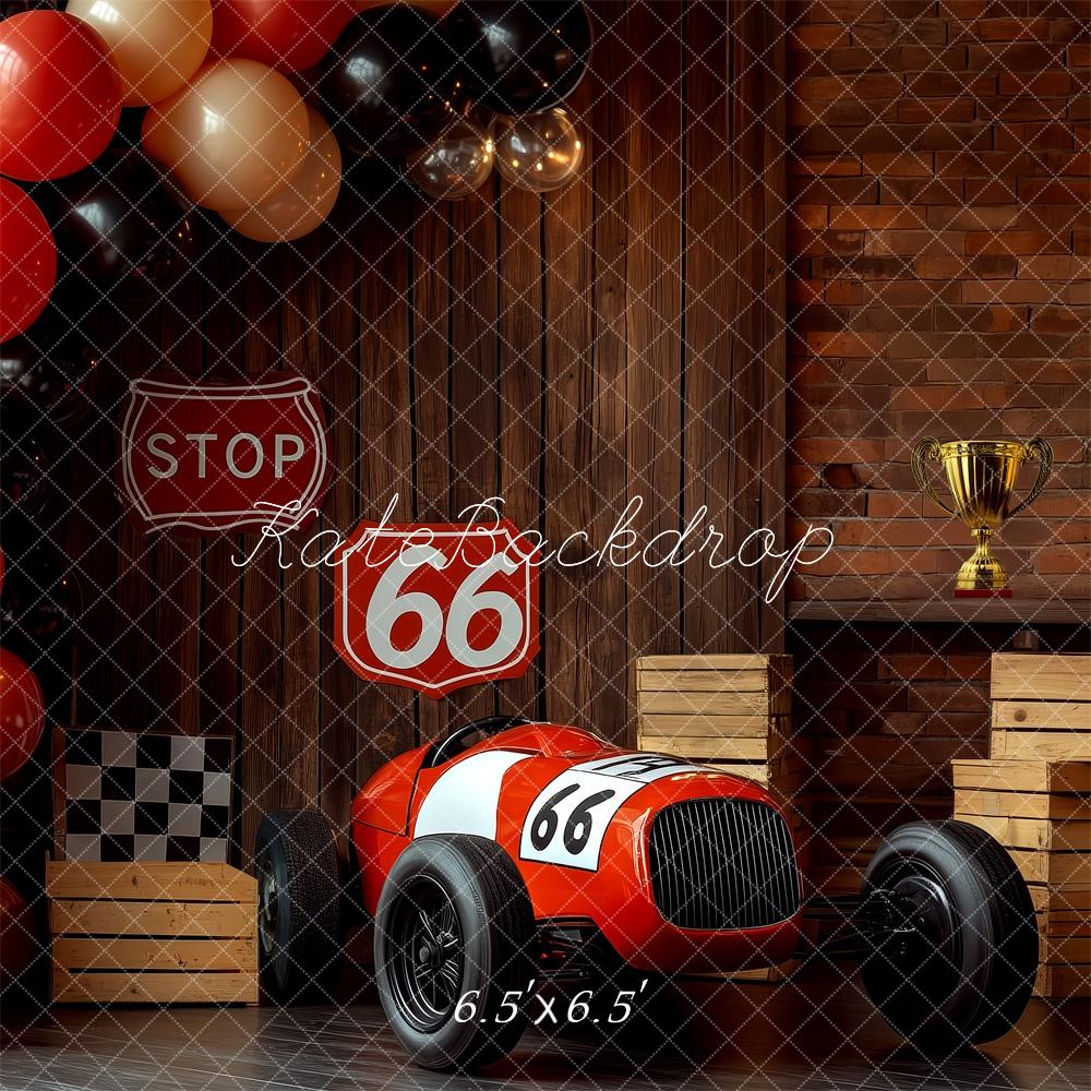 Kate Cake smash Route 66 Voiture de Course Toile de fond conçue par Patty Robert - Kate Backdrop FR
