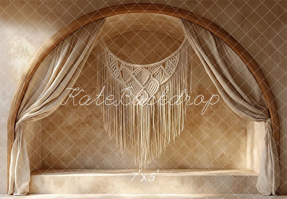 PROMO Kate Boho Arche Macramé Portrait Beige Toile de fond conçue par Mini MakeBelieve - Kate Backdrop FR