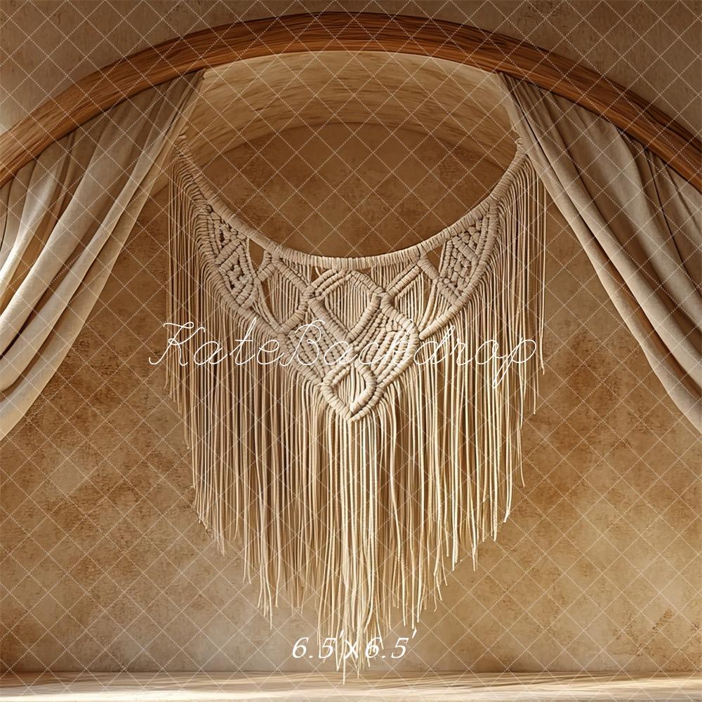 PROMO Kate Boho Arche Macramé Portrait Beige Toile de fond conçue par Mini MakeBelieve - Kate Backdrop FR
