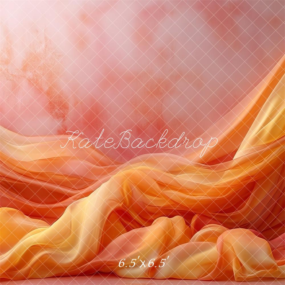 Kate Élégant Orange vif Rideaux Portrait Toile de fond conçue par Mini MakeBelieve - Kate Backdrop FR