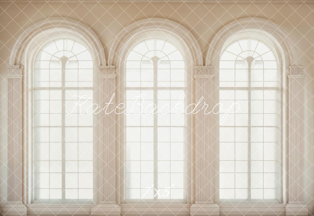 Kate Rétro Blanc Fenêtres Arche Rétro Toile de fond conçue par Emetselch - Kate Backdrop FR