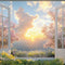 Kate Printemps Nuage Coucher de soleil Fenêtre Toile de fond conçue par Mini MakeBelieve - Kate Backdrop FR