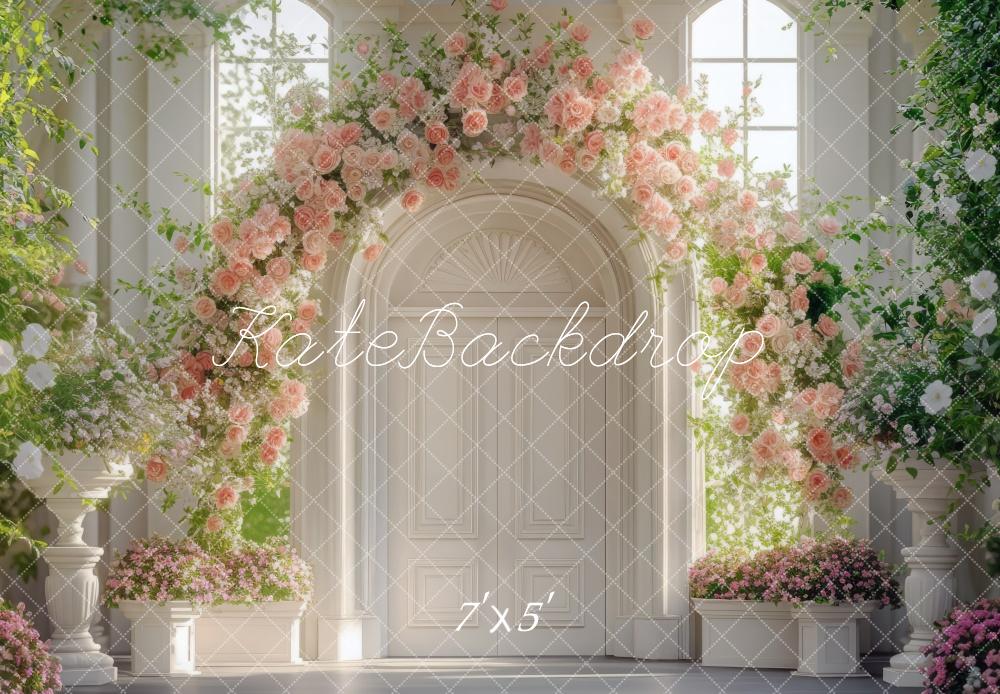 Kate Mariage Lumière du Soleil Fleurs Porte Toile de fond conçue par Mini MakeBelieve - Kate Backdrop FR