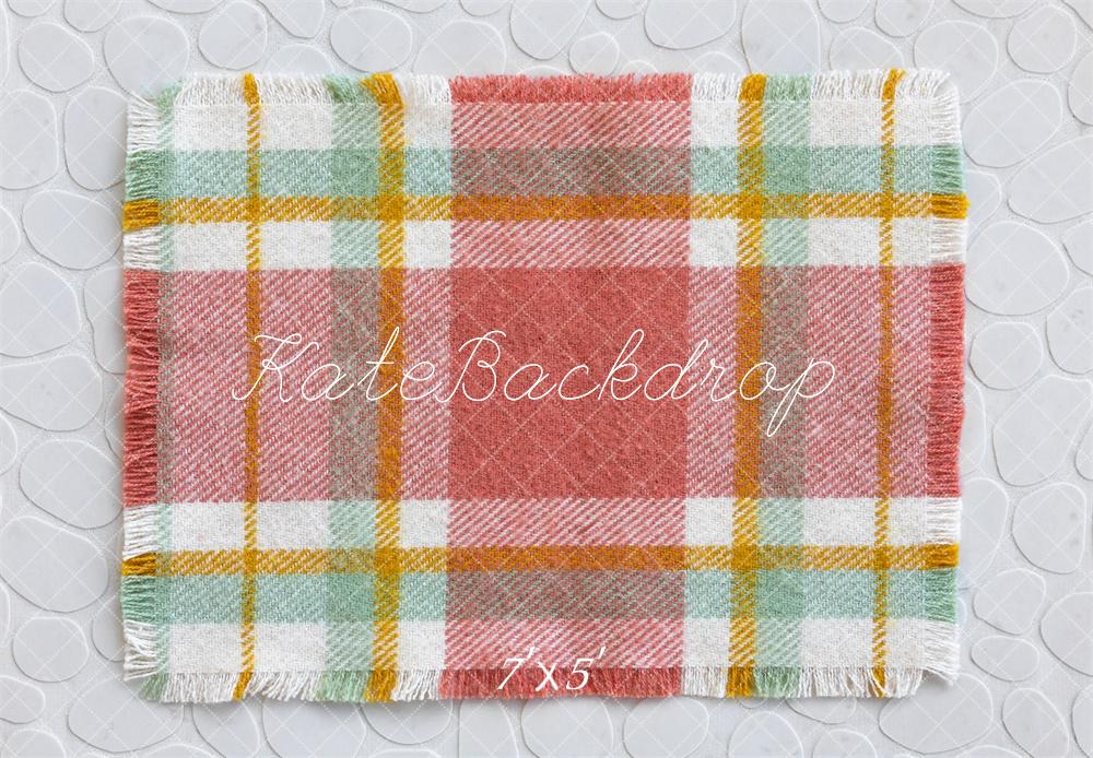 Kate Nouveau-né Motif à carreaux Rouge Sol Toile de fond conçue par Mini MakeBelieve - Kate Backdrop FR