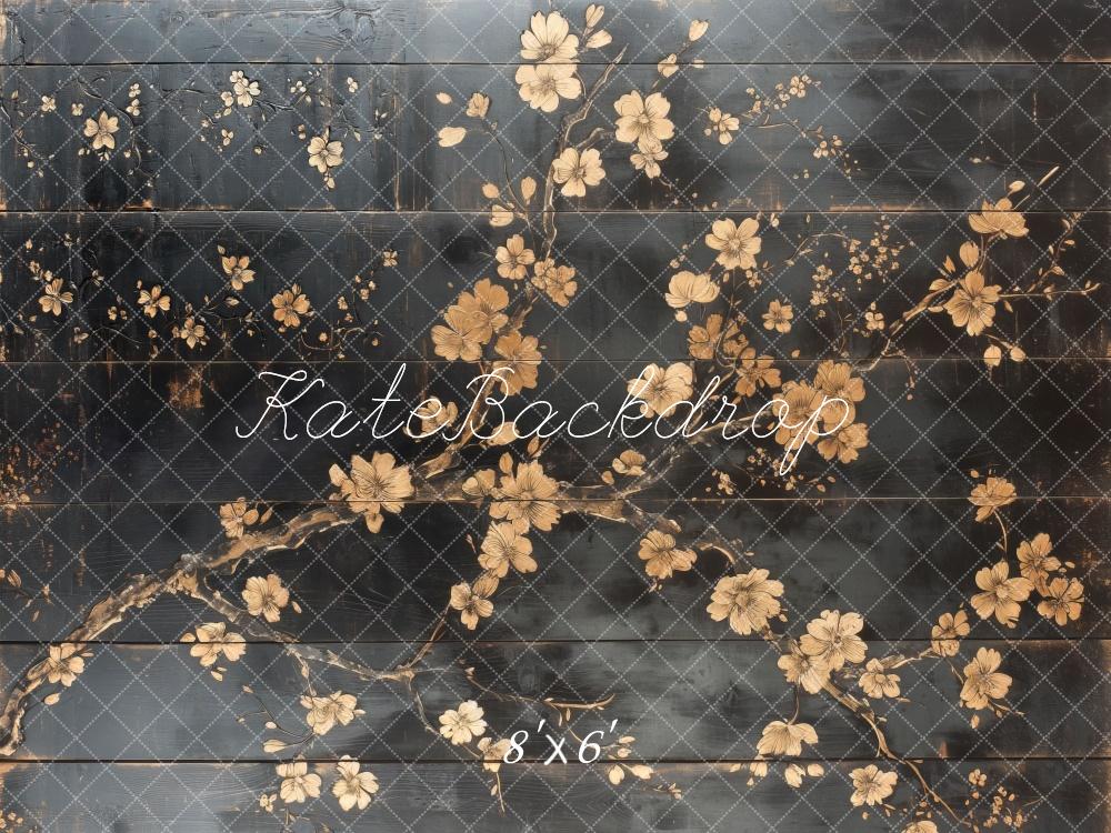Kate Vintage Fleurs Sombre Mur Sol Toile de fond conçue par Mini MakeBelieve - Kate Backdrop FR