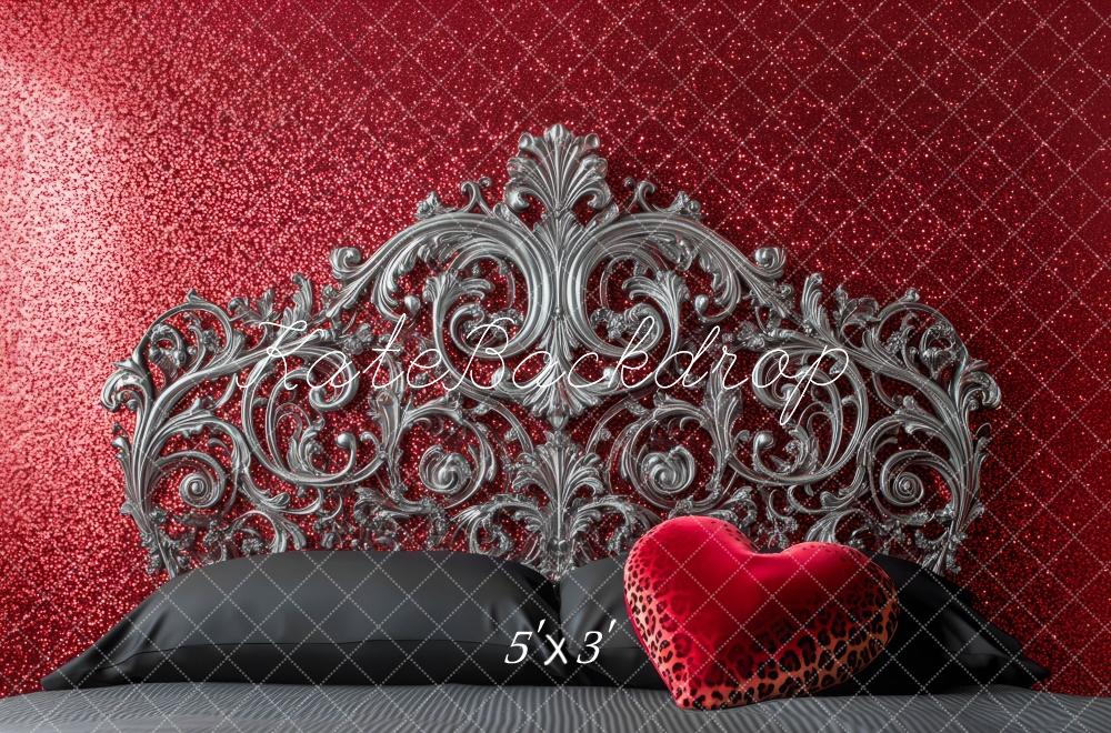 Kate Saint Valentin Tête de lit Paillettes Rouge Toile de fond conçue par Mini MakeBelieve - Kate Backdrop FR