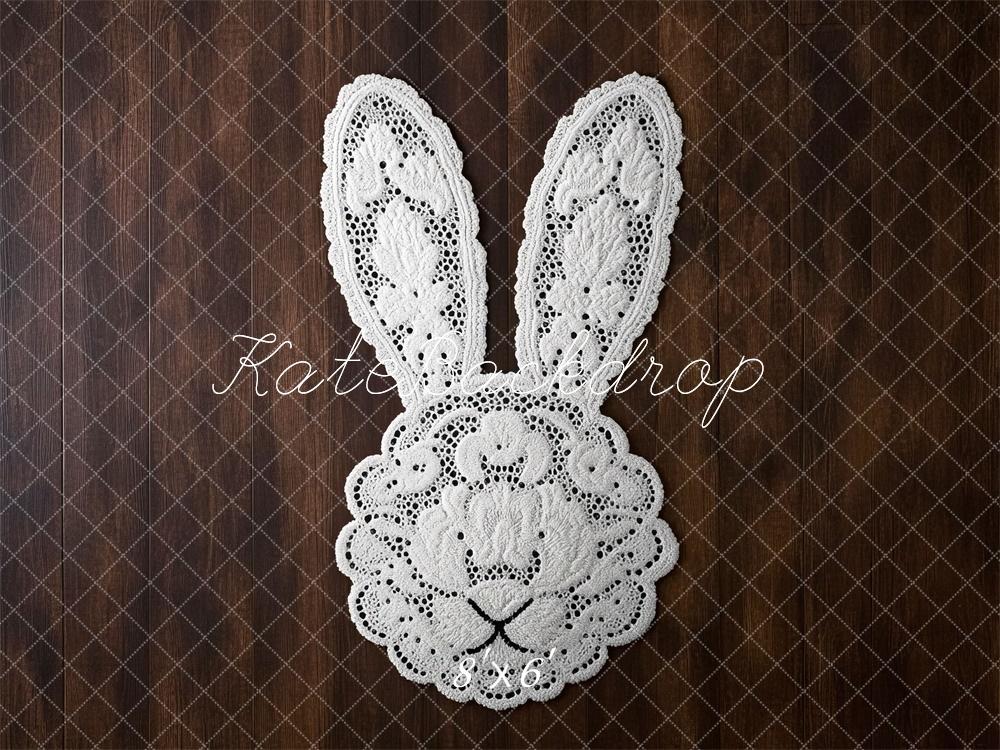 Kate Pâques Lapin en dentelle Bois Sol Toile de fond conçue par Mini MakeBelieve - Kate Backdrop FR