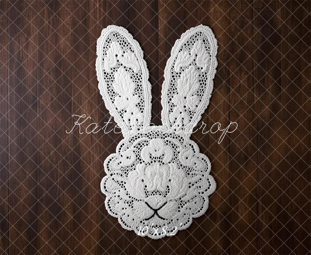Kate Pâques Lapin en dentelle Bois Sol Toile de fond conçue par Mini MakeBelieve - Kate Backdrop FR