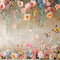 Kate Printemps Fleurs Papillon Mur Blanc Toile de fond conçue par Patty Roberts - Kate Backdrop FR