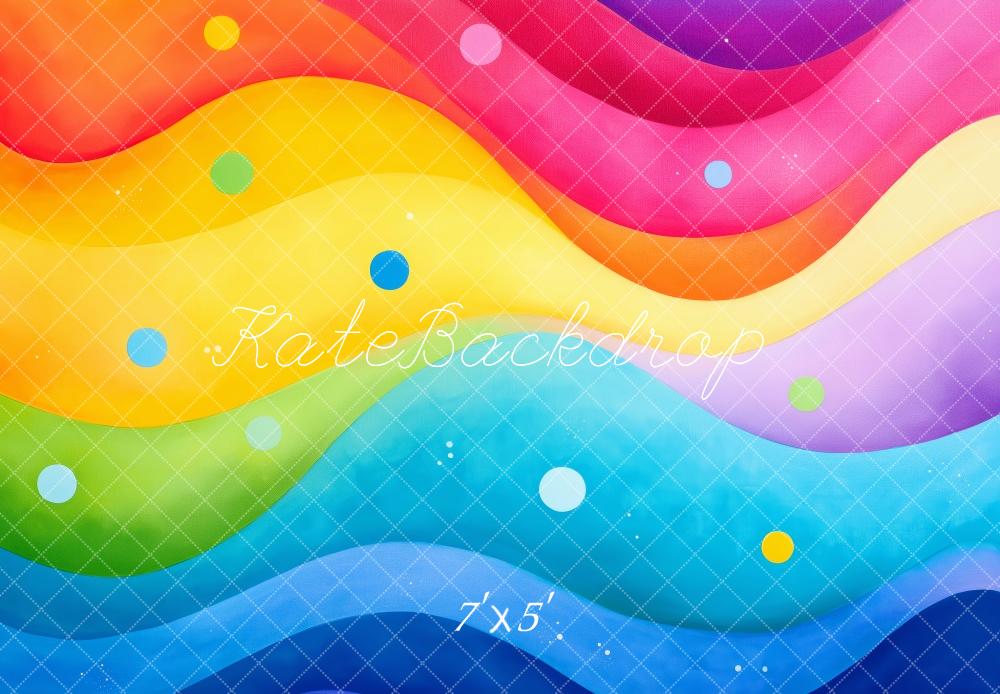 Kate Arc-en-ciel Abstrait Coloré Enfant Toile de fond conçue par Patty Roberts - Kate Backdrop FR