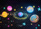 Kate Espace Planètes Univers Anniversaire Coloré Toile de fond conçue par Patty Roberts - Kate Backdrop FR
