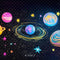 Kate Espace Planètes Univers Anniversaire Coloré Toile de fond conçue par Patty Roberts - Kate Backdrop FR