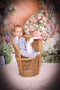 Kate Pâques Lapin Fleurs Rose Jardin Toile de fond conçue par Patty Roberts - Kate Backdrop FR