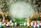Kate Pâques Lapin Fleurs Œufs Arche Vert Toile de fond conçue par Patty Roberts - Kate Backdrop FR