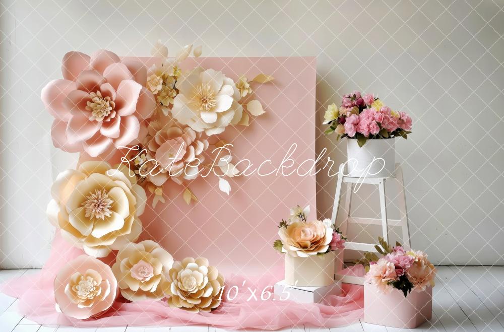 Kate Printemps Fleur Rose Élégant Simple Toile de fond conçue par Patty Roberts - Kate Backdrop FR