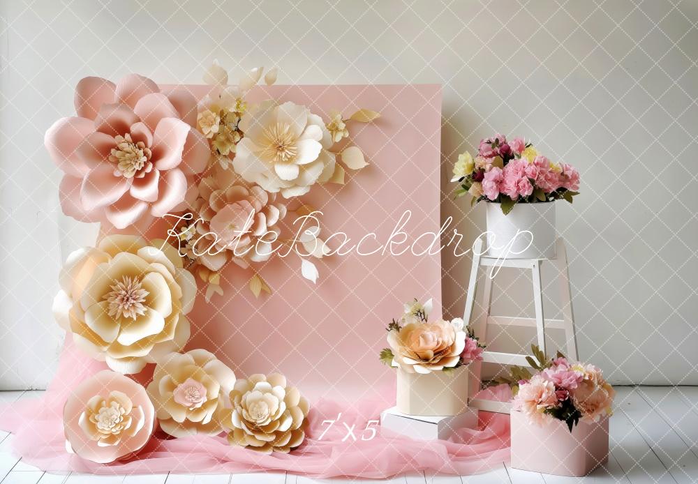 Kate Printemps Fleur Rose Élégant Simple Toile de fond conçue par Patty Roberts - Kate Backdrop FR