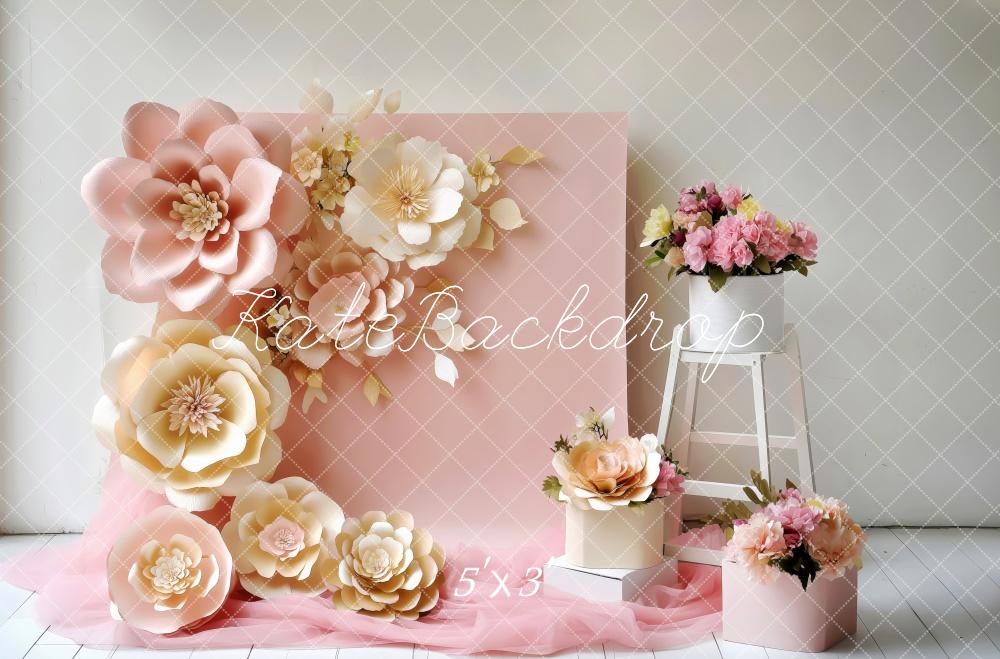 Kate Printemps Fleur Rose Élégant Simple Toile de fond conçue par Patty Roberts - Kate Backdrop FR