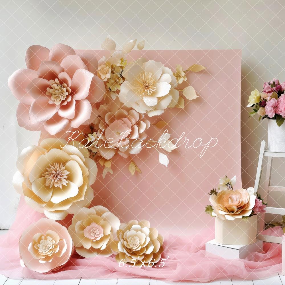 Kate Printemps Fleur Rose Élégant Simple Toile de fond conçue par Patty Roberts - Kate Backdrop FR