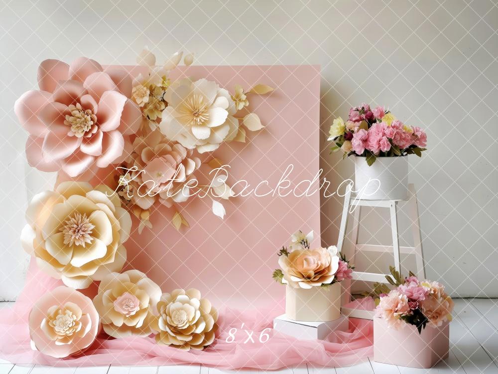 Kate Printemps Fleur Rose Élégant Simple Toile de fond conçue par Patty Roberts - Kate Backdrop FR