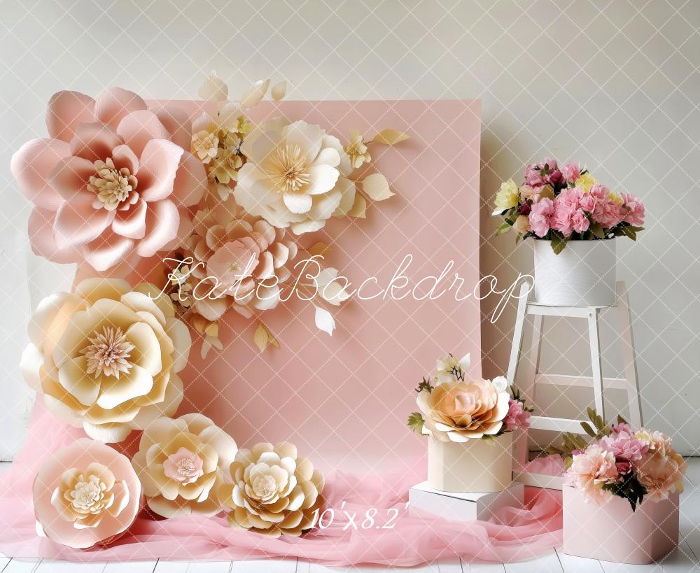 Kate Printemps Fleur Rose Élégant Simple Toile de fond conçue par Patty Roberts - Kate Backdrop FR