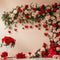 Kate Saint Valentin Roses Rouge Beige Cadeau Toile de fond conçue par Patty Roberts - Kate Backdrop FR