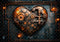Kate Saint Valentin Coeur Steampunk Engrenages Toile de fond conçue par Patty Roberts - Kate Backdrop FR