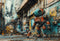Kate Dessin animé Futuriste Robot Urbain Rue Toile de fond conçue par Emetselch - Kate Backdrop FR