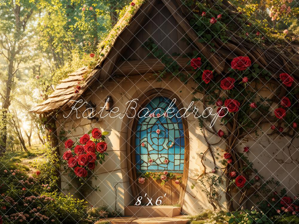 Kate Saint Valentin Fée Chalet Roses Toile de fond conçue par Emetselch - Kate Backdrop FR