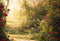 Kate Saint Valentin Jardin Soleil Roses Toile de fond conçue par Emetselch - Kate Backdrop FR