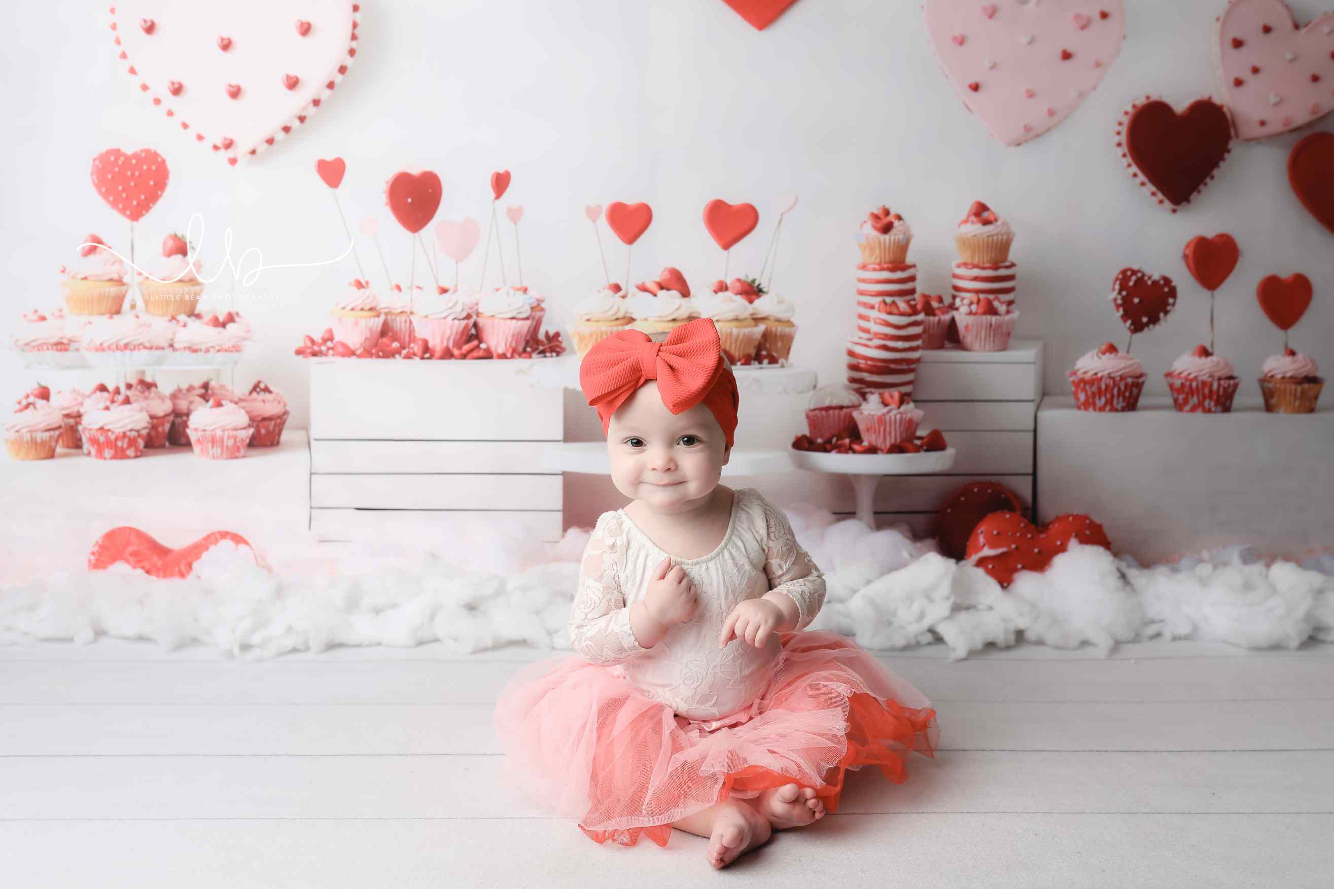 Kate Saint Valentin Petit Gâteau Dessert Rouge Toile de fond conçue par Emetselch - Kate Backdrop FR
