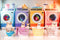 Kate Buanderie Coloré Machine à laver Toile de fond conçue par Emetselch - Kate Backdrop FR