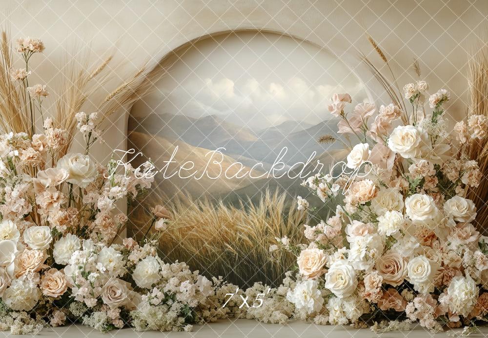 Kate Bohème Arche Fleurs Pastel Fête des mères Toile de fond conçue par Mini MakeBelieve - Kate Backdrop FR