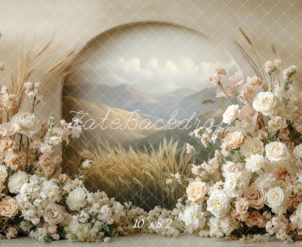 Kate Bohème Arche Fleurs Pastel Fête des mères Toile de fond conçue par Mini MakeBelieve - Kate Backdrop FR