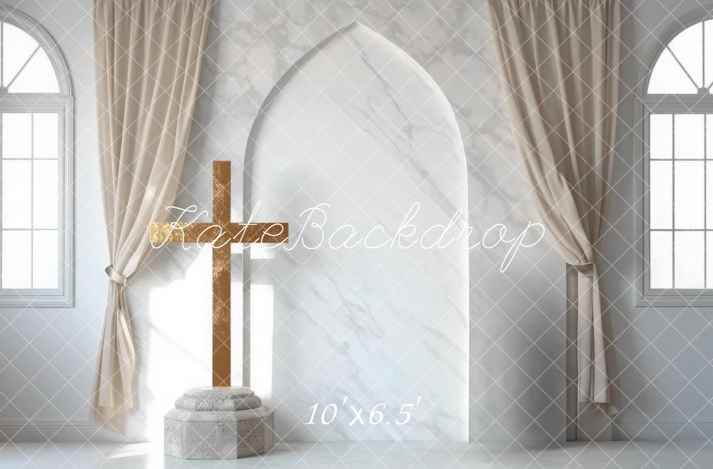 Kate Mariage Église Croix Marbre Arche Toile de fond conçue par Mini MakeBelieve - Kate Backdrop FR