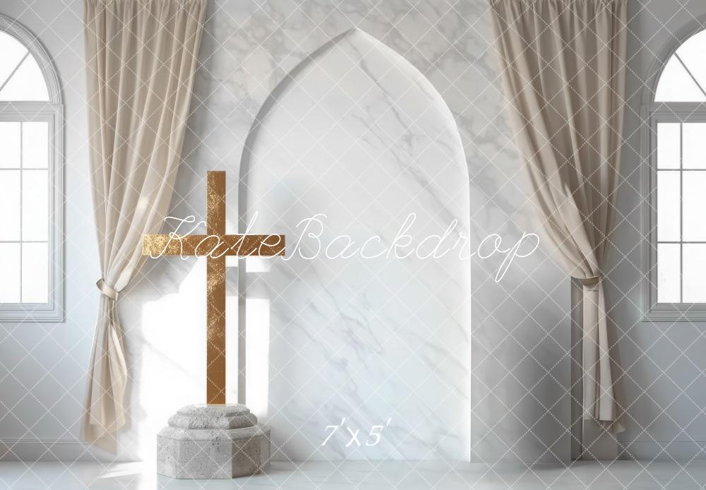 Kate Mariage Église Croix Marbre Arche Toile de fond conçue par Mini MakeBelieve - Kate Backdrop FR