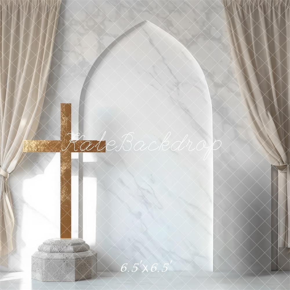 Kate Mariage Église Croix Marbre Arche Toile de fond conçue par Mini MakeBelieve - Kate Backdrop FR